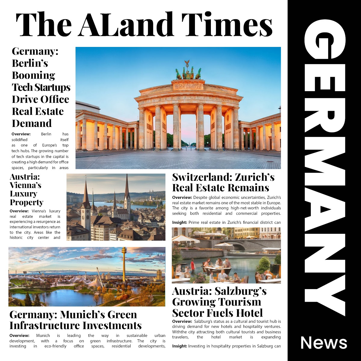 The ALand Times - September 5, 2024: Top 10 Investment Opportunities in Germany, Austria, and Switzerland